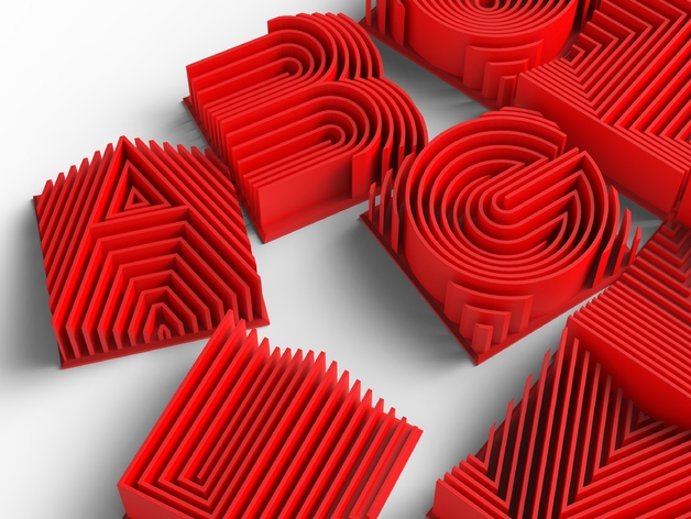 Буквы алфавита в 3D