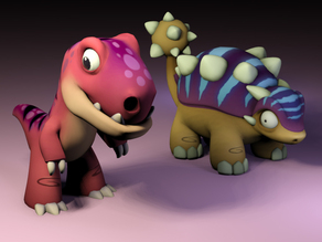 Две разных игрушки - динозавра